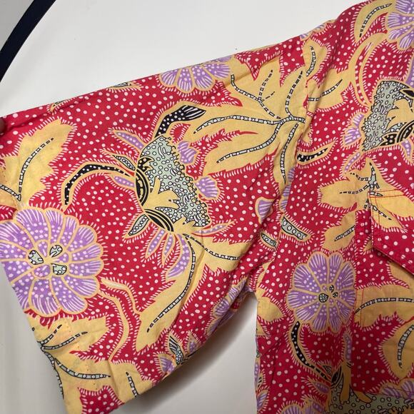 Rhode resort Red Yellow button down boxed shirt sz M - Picture 5 of 6